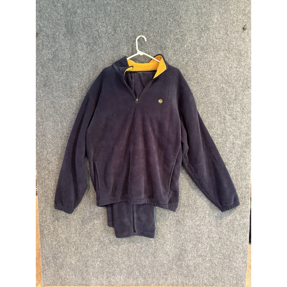Vintage 90's Nautica Competition 1/4 Zip Pullover Fleece Shirt Pants Men's READ